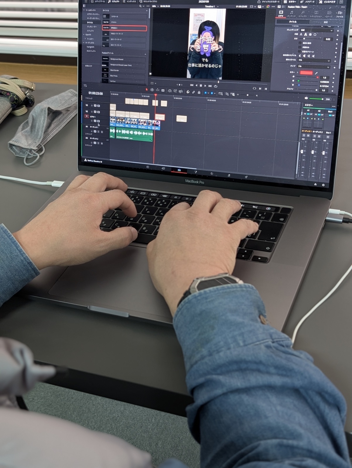 新橋拠点の動画編集風景